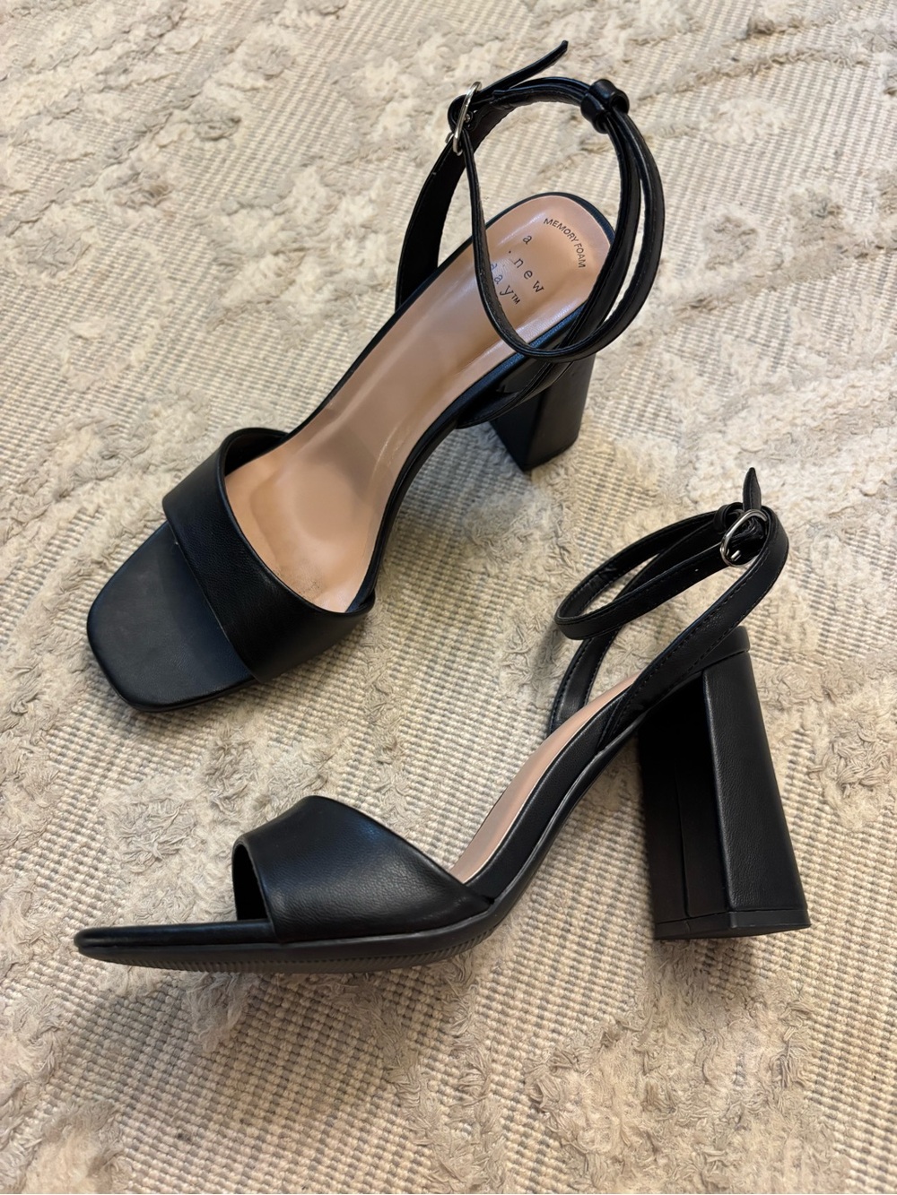 a new day Black Open-Toe Block Heel - Picture 2 of 4